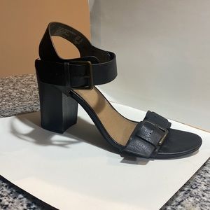 Black high chunky heel sandal